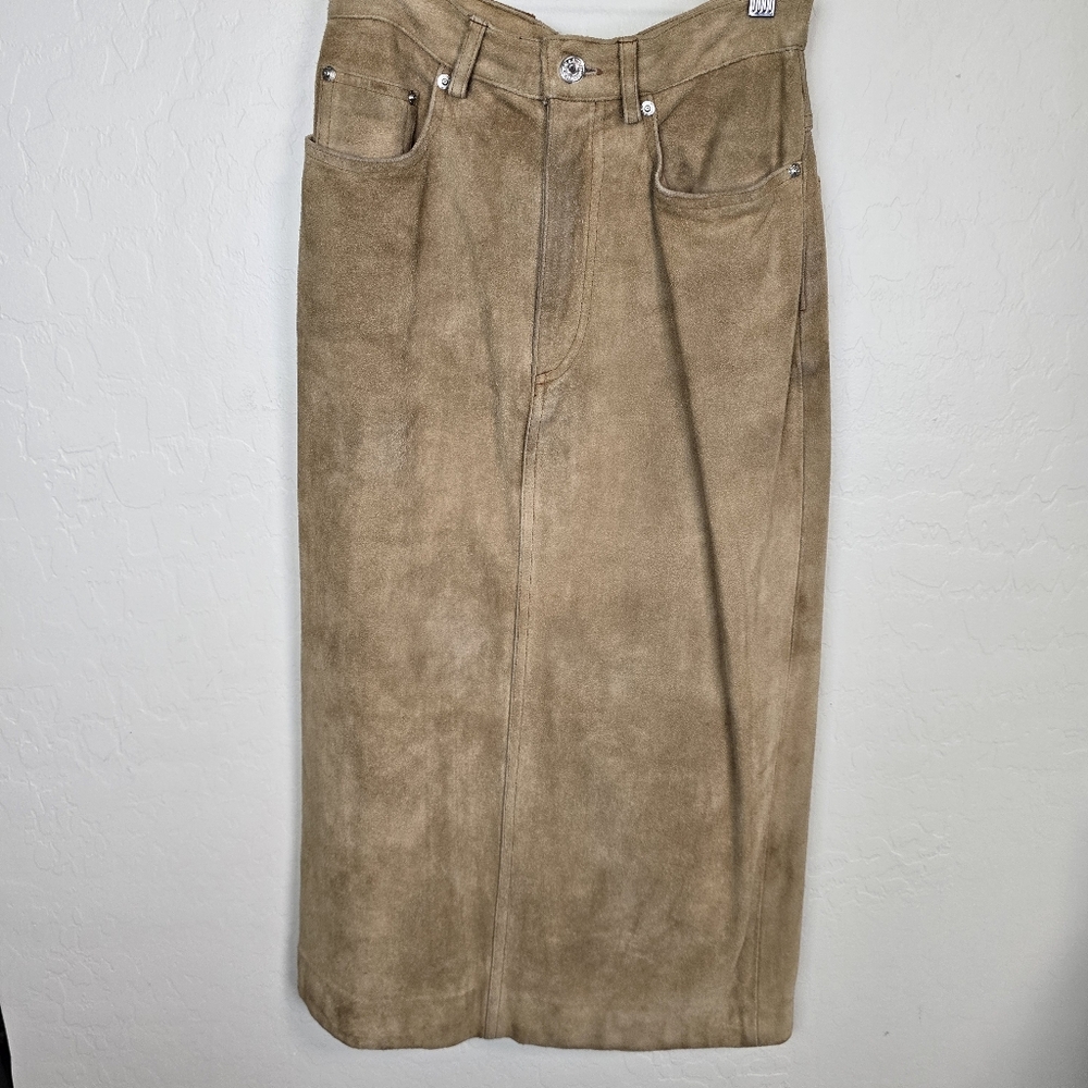 Vintage Ralph Lauren Camel Suede Pencil Skirt Sz 4